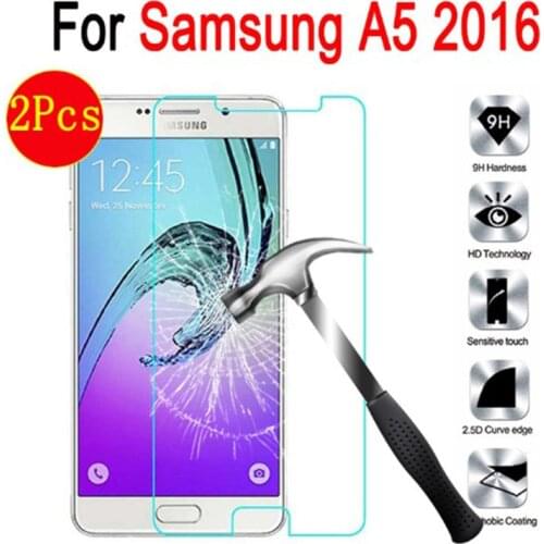 2PCS Tempered Glass For Samsung Galaxy A5 2016 A510 A5100 SM-A510F Glass Screen Protector 2.5D 9H Premium Protective Film
