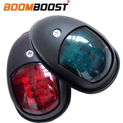 1 Pair ABS Plastic Waterproof Universal 12V Navigation Light Signal Lamp Red Green LED Light For Yacht Boat Marine