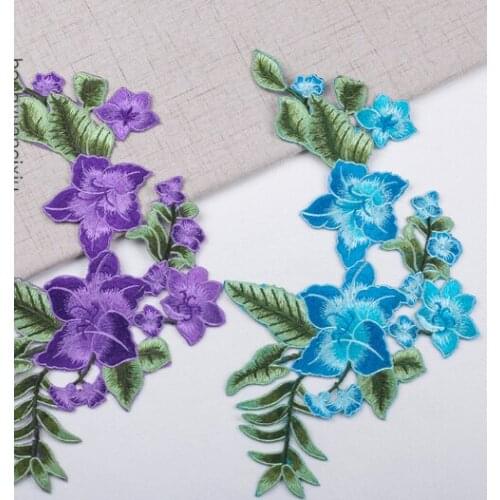 1pcs Daffodil Embroidered craft supplies Cloth Sticker Costume Applique handicraft accessories Flower Home Fabric Decor