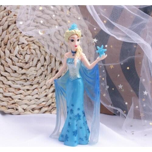 16CM Disney Frozen Action Figure PVC Holding Ice Elsa Doll Model Toys Cake Decoration Kids Girls Birthday Gifts
