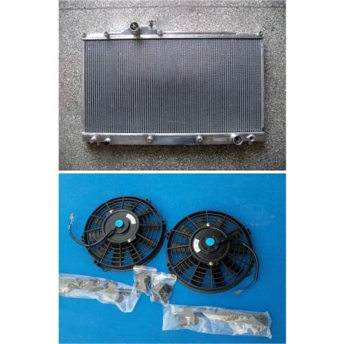 High Performance 2 Core Aluminum Radiator & 2*FAN 2001-2005 For Lexus IS300 Manual 2001 2002 2003 2004 2005
