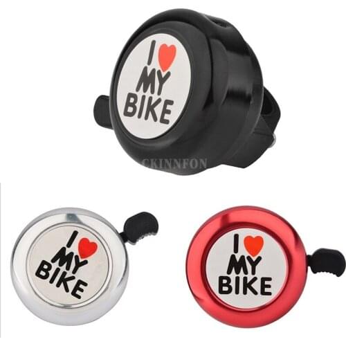 200Pcs/Lot New Arrival Multicolor Bicycle Bell Heart Alarm Bike Metal Handlebar Horn Cycling Bisiklet I Love My Bike