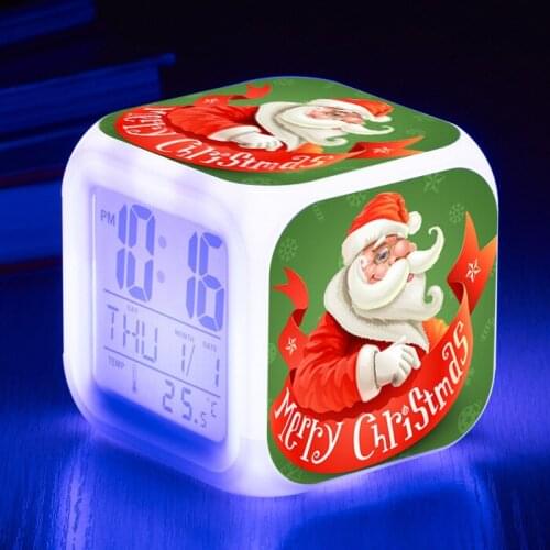 36 Styles Santa Claus Pattern Lighting Night Light Digital Number 7 Colors Change Table Lamp Kids Merry Christmas Gift