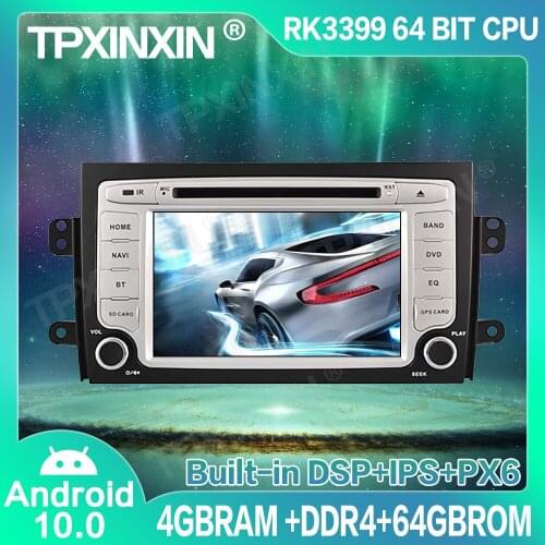 4+64G DSP PX6 Android 10.0 For Suzuki SX4 2006-2010 Car GPS Navigation Player Car Multimedia Player Head Unit Tape Recorder IPS