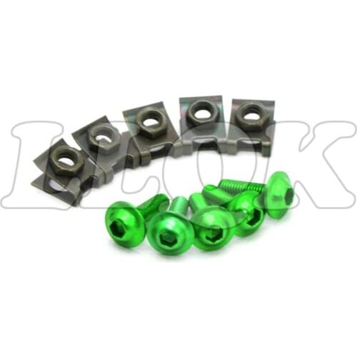 5pcs 6mm Universal CNC Motorcycle Accessories Fairing body work Bolts Screws For ZX6R/636 ZX10R Z750R Z1000SX/NINJA 1000/Tourer