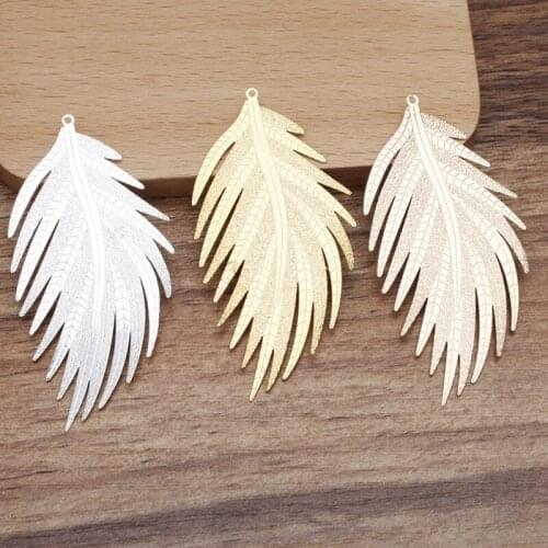 5pcs 64x33mm Big Leaf Charms Pendant for Bracelet Earrings Necklace DIY Jewelry Findings Accessory