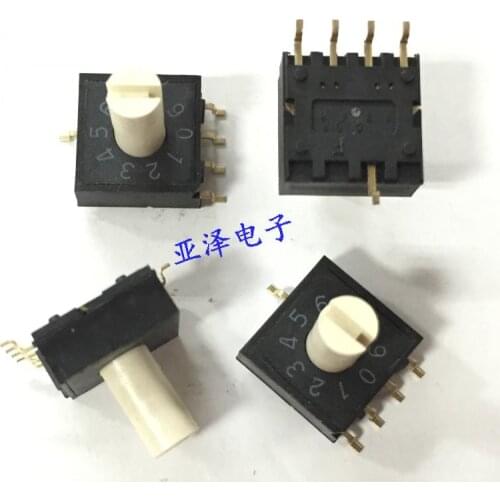 5PCS/LOT Taiwan DIP Park RM4HAF-10R-V-B patch rotary dial switch 10 bit 0-9 band 4:1 positive code