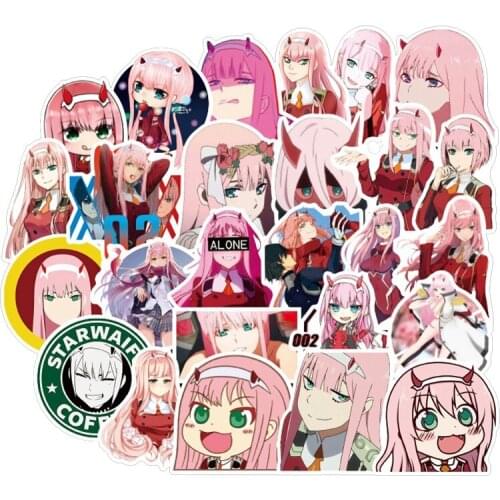 50pcs Anime Sticker DARLING In The FRANXX Cartoon Sticker for Graffiti Skateboard Suitcase Motorcycle Waterproof Decal Sticker