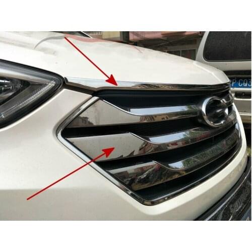 Accessories Fit For 2013 2014 2015 Hyundai Santa Fe Santafe IX45 Engine Trim Chrome Hood Guard