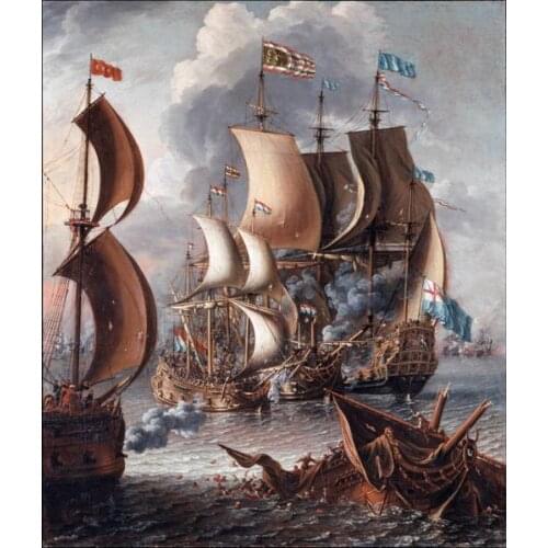 Free Shipping classical seagoing vessel Senki seascape canvas prints oil painting on canvas home wall art decoration picture