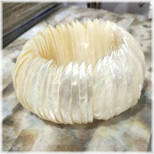 1PC Nature Saltwater Shell Bracelets Mother Of pearl Bangles Top Fashion Women Jewelry Long wideth 35mm 45MM
