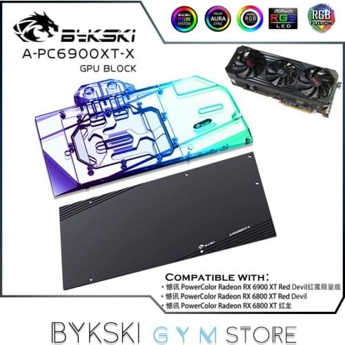 Bykski RX 6900XT GPU Water Block For Powercolor RX 6900XT 6800XT Red Devil / Red Dragon , VGA Liquid Cooler A-PC6900XT-X