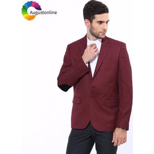 Black Elbow Patch Custom Made Burgundy Mens Classic Suit Casual 2 Piece Jacket Pants Slim Fit Terno Masculino Costume Homme