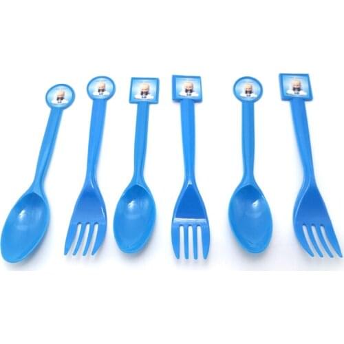 Happy Birthday Kids Boys Favors Baby Boss Theme Decorations Events Party Spoons Tableware Baby Shower Plastic Forks 10pcs/lot