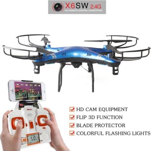 Kids Quadcopter X6SW Drohne Drone HD Helicopter Dron 4 Channels Aviao Wireless Drones HD WiFi Camera Remote control airplane