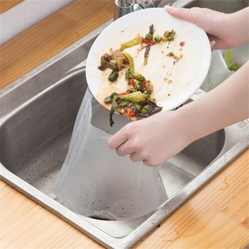 Household Sink Drain Garbage Bag Water-Proof Self-Standing Trash Bags Residue Filter Dustbin Sieve Net Rubbish Bag for Kitchen