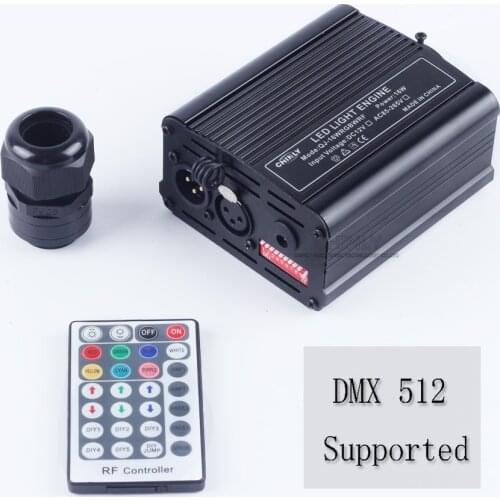 DMX 16W RGBW LED Fiber Optic Engine RF Remote Control for All Kinds of Optical Fiber Cable Ceiling Lighting Driver