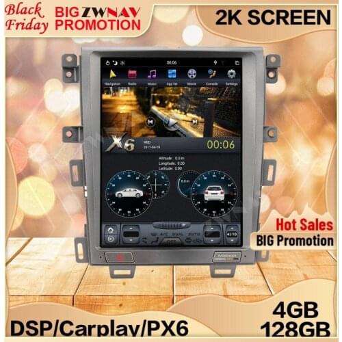 4+128G Tesla Screen For 2007 2008 2009 2010 2011 2012 2013 2014 Ford EDGE Android Unit Multimedia Player GPS Audio Radio Stereo