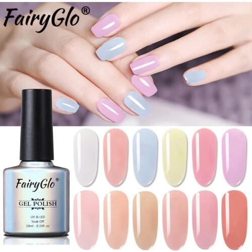 FairyGlo 10ml Transparent Jelly Gel Nail Polish UV Gel Polish Varnish Semi Permanent Translucent Gemstone Nail Art Gel Lacquer