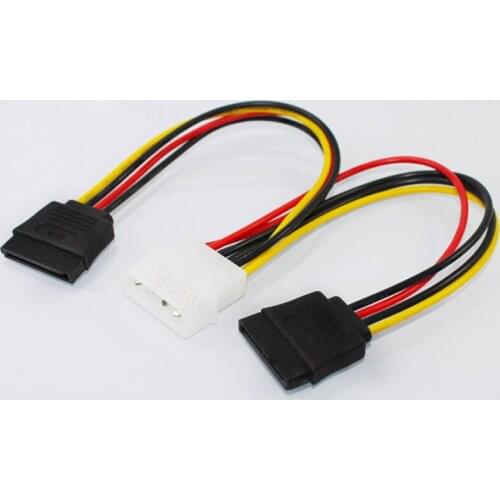 10pcs Sata Power Cord 1 Parallel port To 2 Serial Hard Disk Cable 4 pin IDE to SATA Serial Port Power Cables