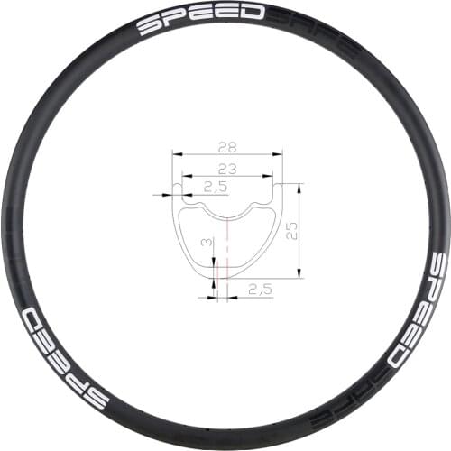 SPEEDSAFE 29er 650B MTB XC 28mm asymmetric carbon rim 25mm deep clincher tubeless UD 3K 12K matte glossy 24H 28H 32H black white