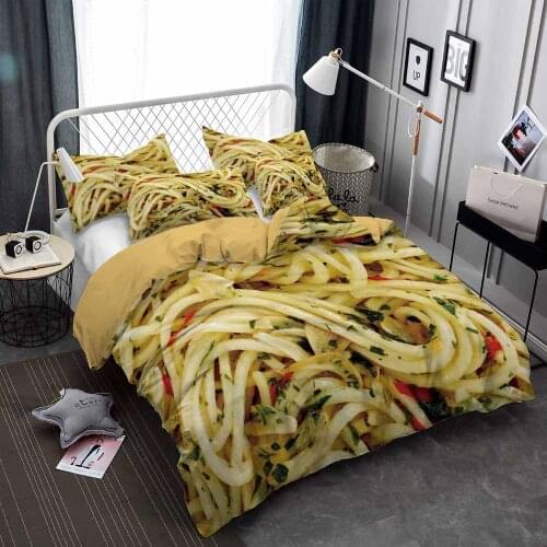 Italian Pasta Bedding Set Noodle Food Duvet Cover Sets Comforter Bed Linen Twin Queen King Single Size Dropshipping