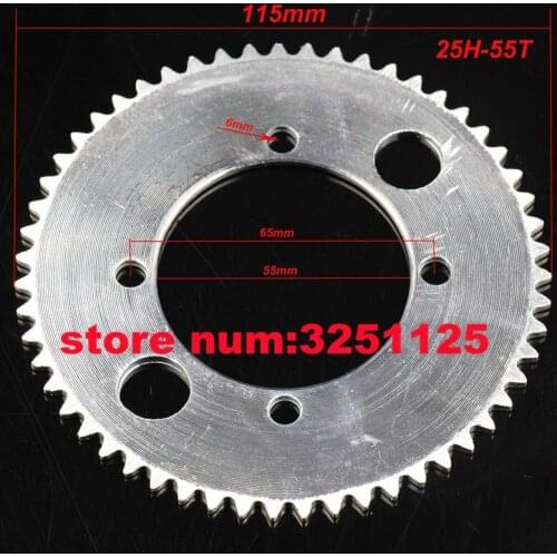 THE MOTOR Store 25H 55T 54mm 55 Thoot For Pocket Bike Mini ATV Quad Spare Motoparts