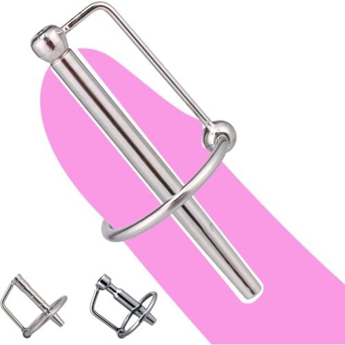 Metal Urethral Catheter Penis Plug with Penis Ring Urethral Dilator Tube Insert Irritation Sex Toys For Men Gay Erotic Sex Shop