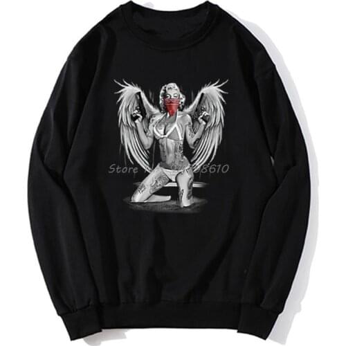 Marilyn Monroe Angel Guns Mask Men Hoodie Men Hoodies Spring Autumn Sweater Streetwear Harajuku