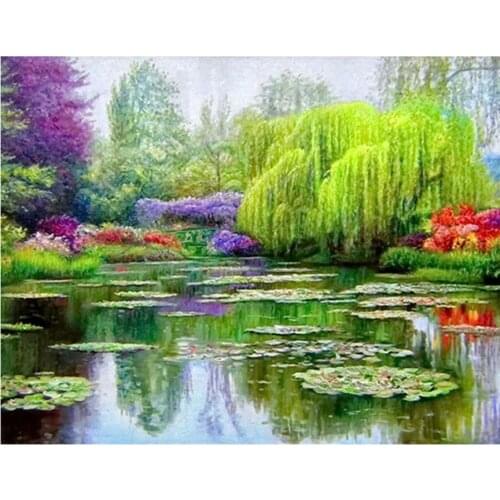 Needle Arts Crafts Diy Diamond Painting Cross Stitch Home decor Diamond Embroidery lake Scenery Rubiks Cube Drill Picture