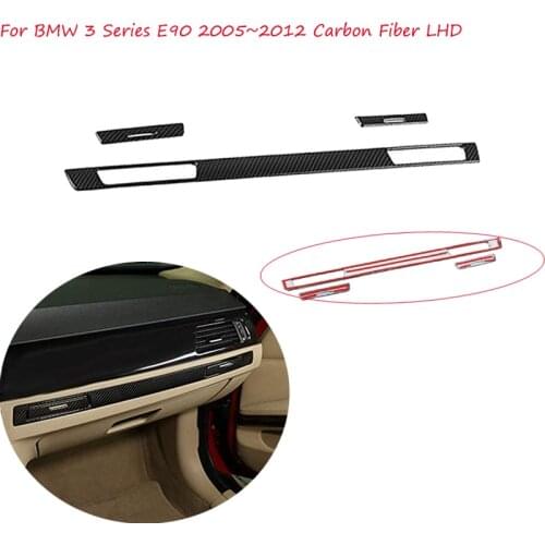 For BMW 3 Series E90 2005~2012 Car Decoration Stickers Co-pilot Water Cup Holder Panel Decoration Cover Trim Carbon Fiber LHD