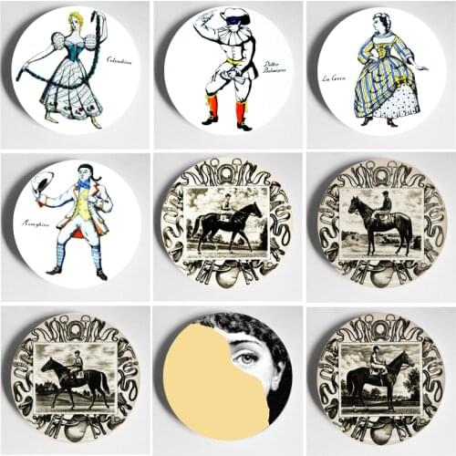6/7/8/10 Inches Handcrafts Wall Plate Wall-Hanging Atmosphere Decoration Milan Design Decorative Plate Home Bar Studio