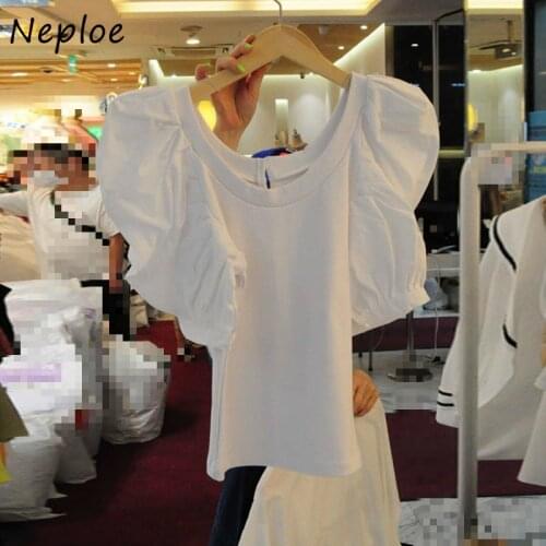 Женские однотонные футболки Neploe China At AliExpress