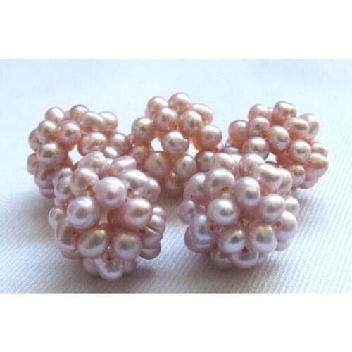 New Arrival Favorite Pearl Ball Handmade Fine Jewelry 5pcs 16mm Purple Round Freshwater Pearl DIY Classic Necklace Earring Make