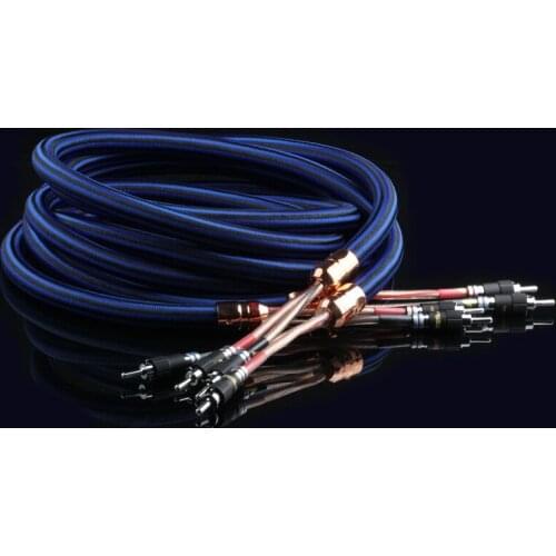 A pair of oxygen-free copper speaker cable HI-END upgrade cable 8ft