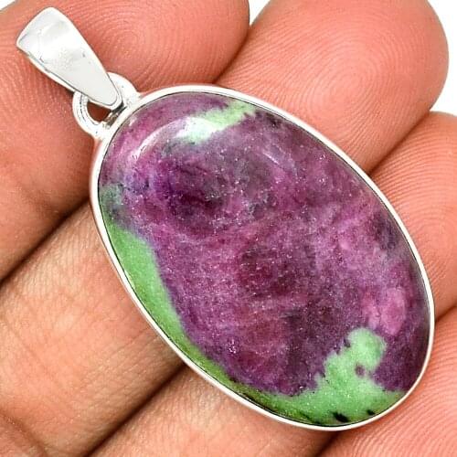 RUBY ZOSITE Pendant 925 Sterling Silver, Total Length : 47.6 mm, AP7130