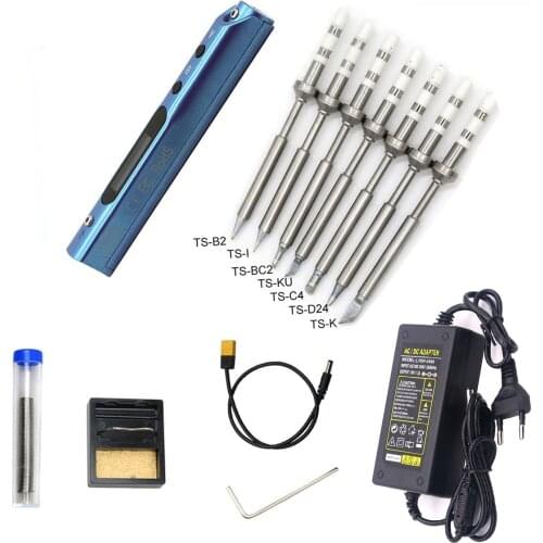 SQ001 adjustable temperature 65W portable mini electric soldering iron kit With 24V3A power supply welding toos