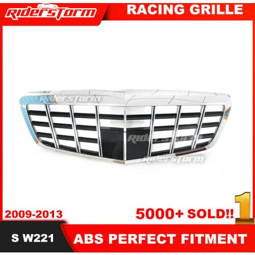 All new Car styling Middle grille for MB S300 S350 S400 S500 W221 2009-2013 bar-bus style front GT grille refit