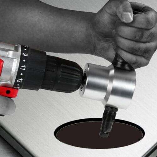 Sheet Metal Cutter 360 Degree Cutter Head Double Head Nibbler Saw Cutter Free Cutting Drill Attachment Tool Car Repair