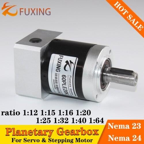60PLE Ratio15 20 25 32 40 64:1 Nema 23 24 Stepping Motor 60mm 200w 400w Servo Motor Speed Reducer Precision Planetary Gearbox
