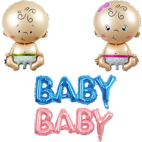 Lovely Baby Foil Balloon Girl Boy Shower Rose Gold Blue Crown Birthday Party Decoration Kids Gift Inflatable Toy Helium Globos