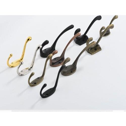 Zinc Alloy Clothes Coat Hanger Wall Mounted Antique Hat Hook Key Holder Handbag Storage Hanger Hook For Bathroom
