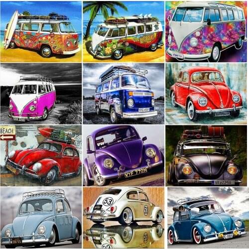 XUEQIXIAOZU Full Square/Round Bus And Classic Cars 5D DIY Diamond Painting Embroidery Mosaic Kit Decor Hight Quality Products