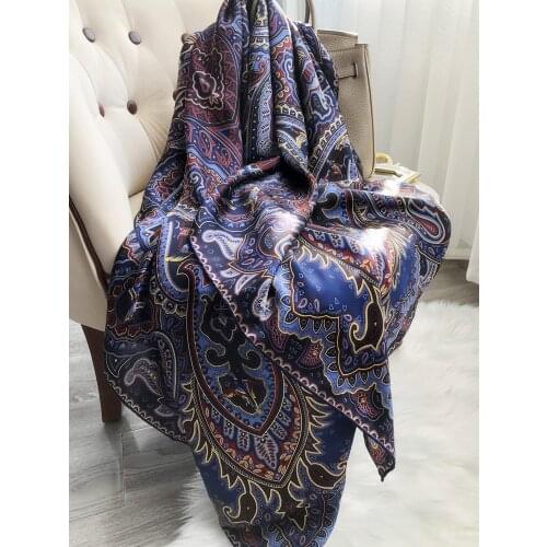 Silk scarf Women, the spring and autumn all-match silk scarf, shawl, and shawl 100% silk, 140cm 135cm heavy satin silk