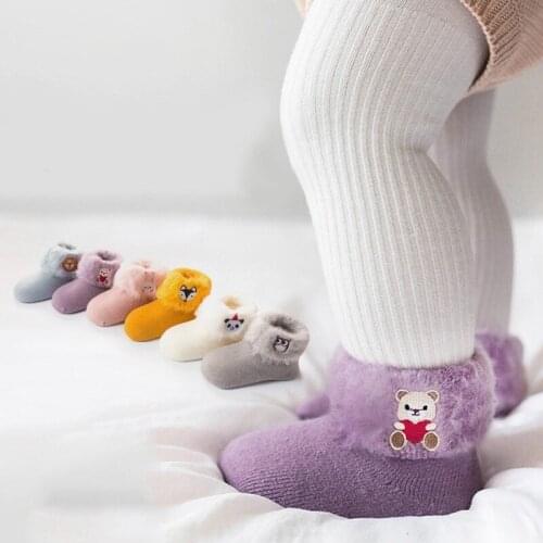 0-3 Years Cotton Animal 1 Pair Baby Socks Anti Slip Newborn Toddler Cartoo Boy Girls kids Infantil Sock