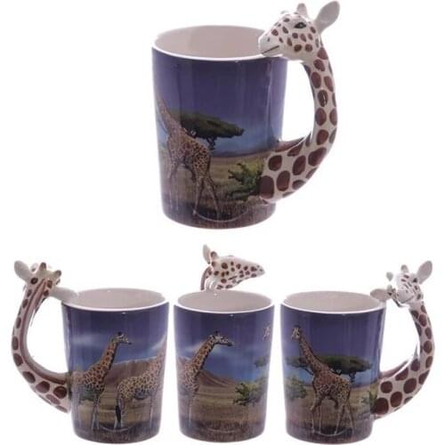 300ML Animal Mug 3D Cute Cartoon Painted Ceramic Cup Milk Coffee Cup Personality Water Cup