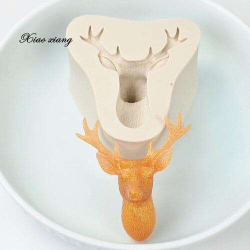 3D Deer Head Cake Molds For Baking Christmas Deer Silicone Chocolate Fondant Mould Cake Decorating Tools Pastry Accessories