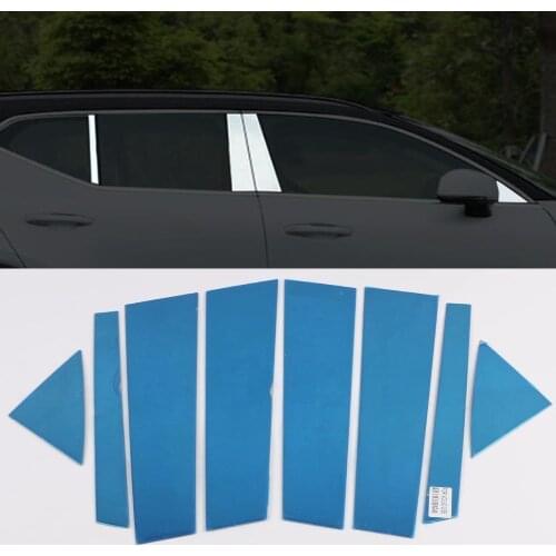 For Volvo XC40 XC 40 2019 2020 Car Accessories Exterior Stainless Steel Window Trims Center Pillars Covers Trims 8Pcs
