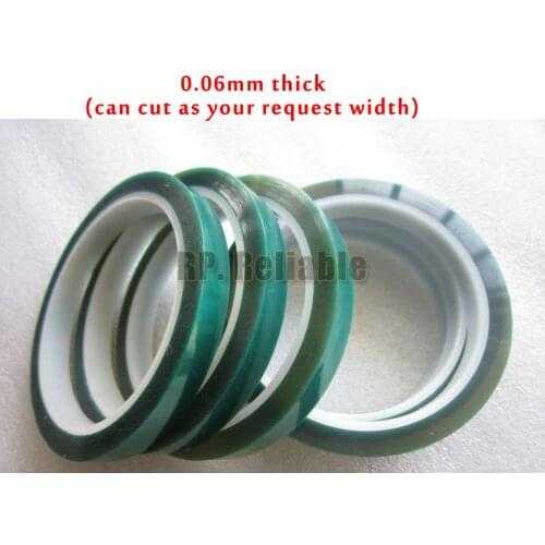 9mm * 33 meters SMT PCB Painting Power Coating Shielding Tape, One Side Adhesive, Green PET Tape, High Temperature Resist