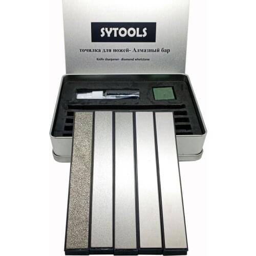 5pcs diamond whetstone bar+30g Polishing wax+20ml Oil Bottle Tinplate iron Storage box knife sharpener sharpening stone